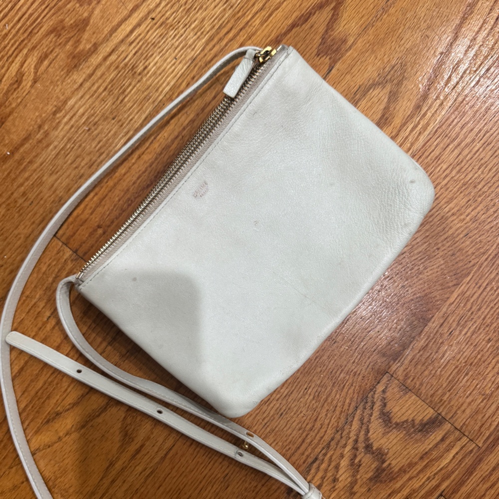 Celine Cream Leather Crossbody Bag